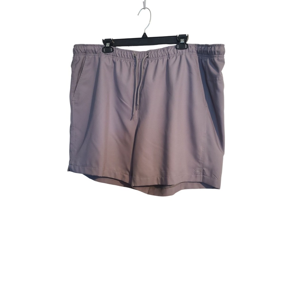 DSG Mens Athletic Shorts Size 2XL Gray‎ Logo Pockets Drawstring Running Workout